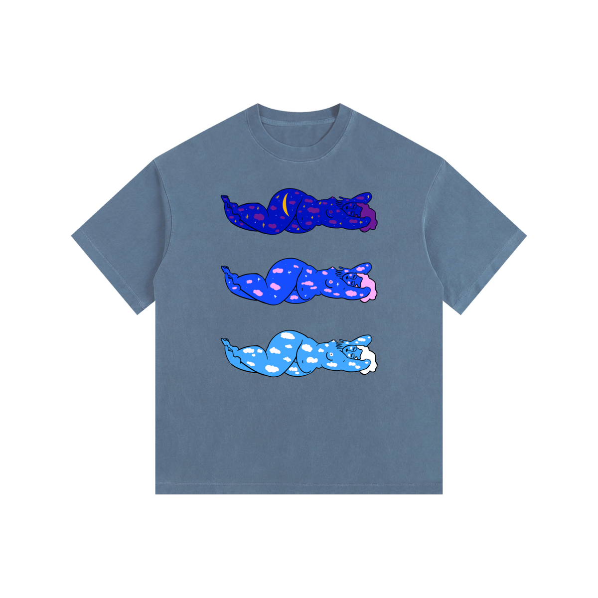"Celestial Body" retro washed cotton tee by ArtistNatalie, photo 3