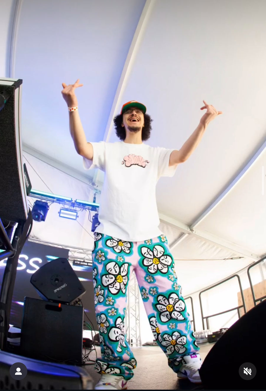 Customer wearing Flower Power Straight Leg Pants | 100% Cotton