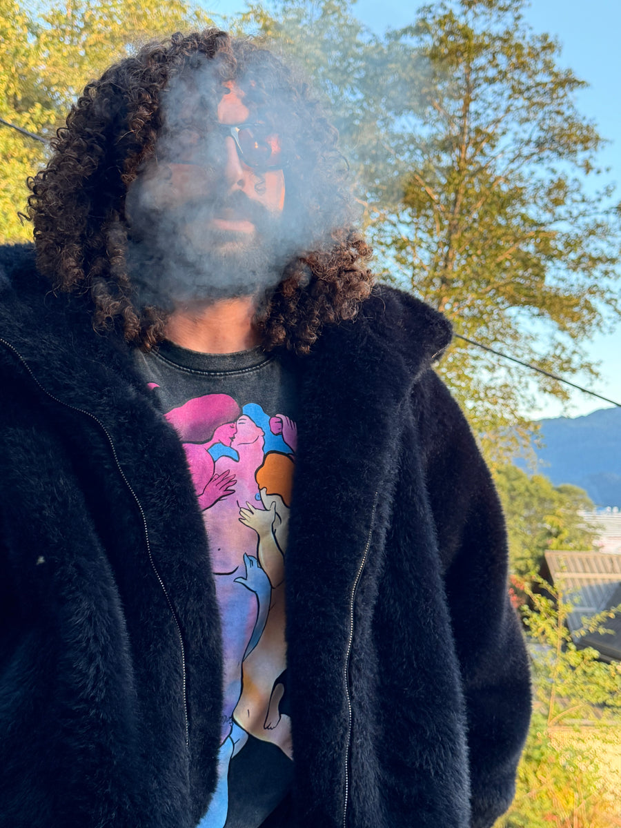 Customer wearing Adaptation of The Cursed Woman Acid Washed 100% Cotton T-Shirt