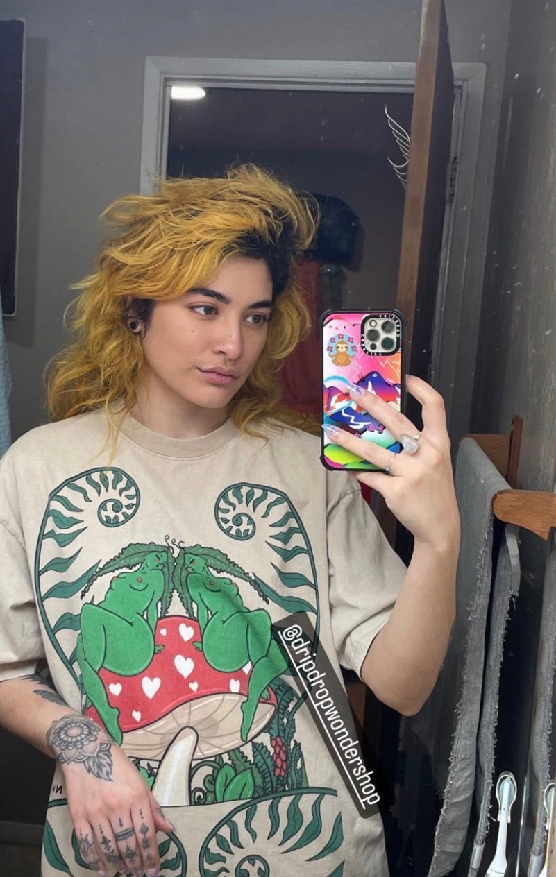 Customer wearing Forest Loveseat Acid Washed 100% Cotton T-Shirt
