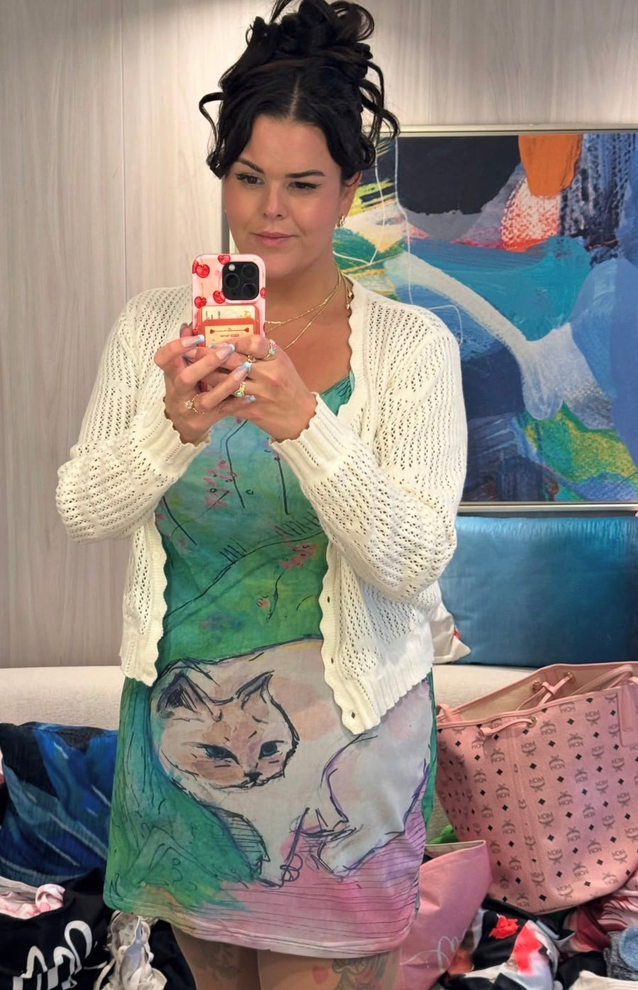 Customer wearing Kitty Mesh Dress