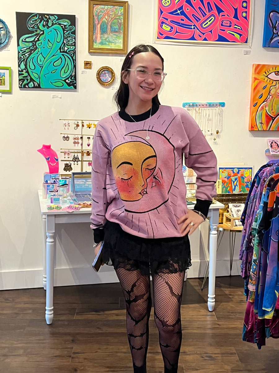 Customer wearing Greatest Romance Woven Sweater