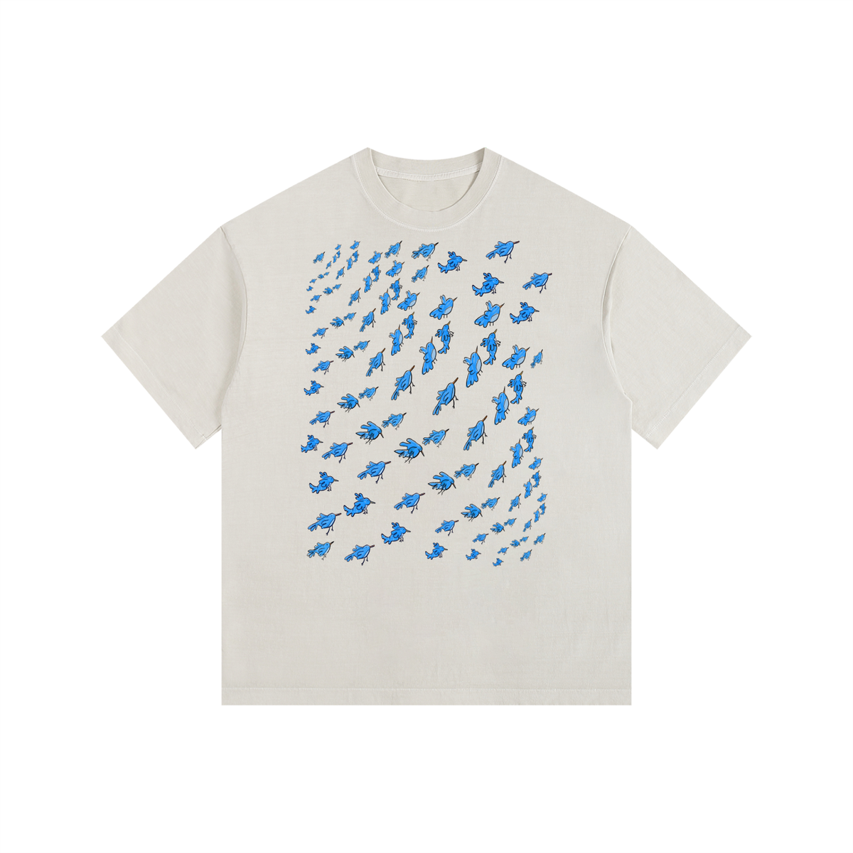 "Little Birds" retro washed cotton tee by ArtistNatalie