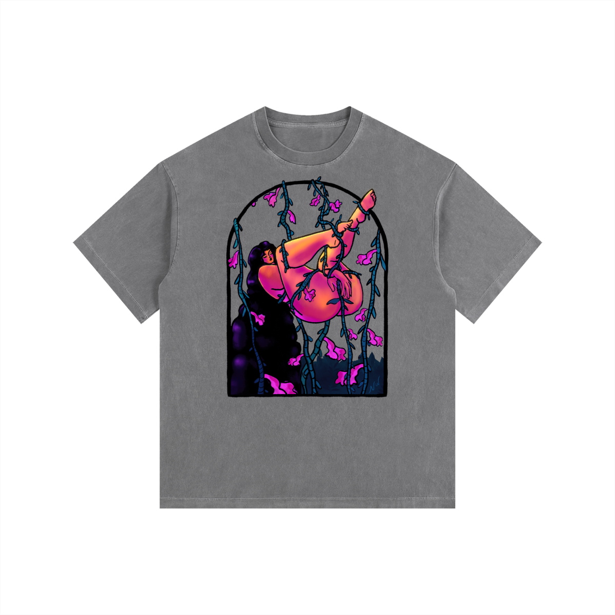 "Surrender" retro washed cotton tee by ArtistNatalie, photo 5