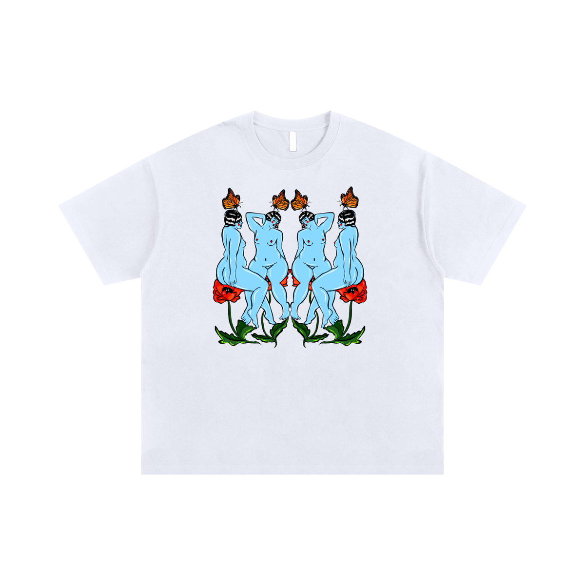 "Rhyme" heavyweight cotton tee by ArtistNatalie, front view