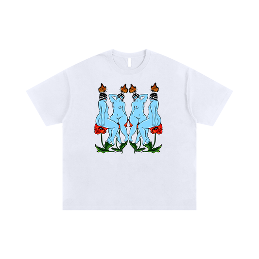 "Rhyme" heavyweight cotton tee by ArtistNatalie, front view