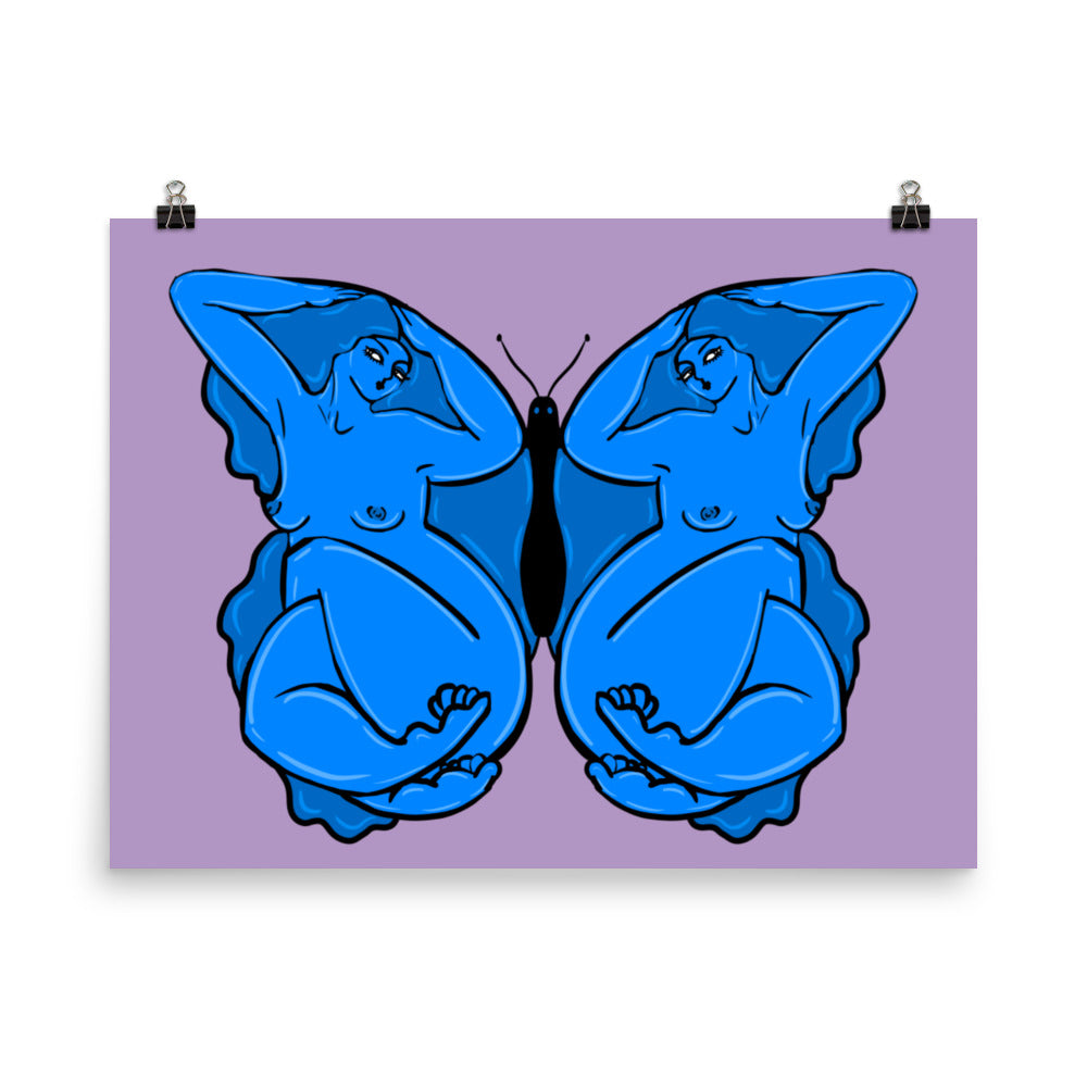 "Morpho" art print by ArtistNatalie, framed in a room setting