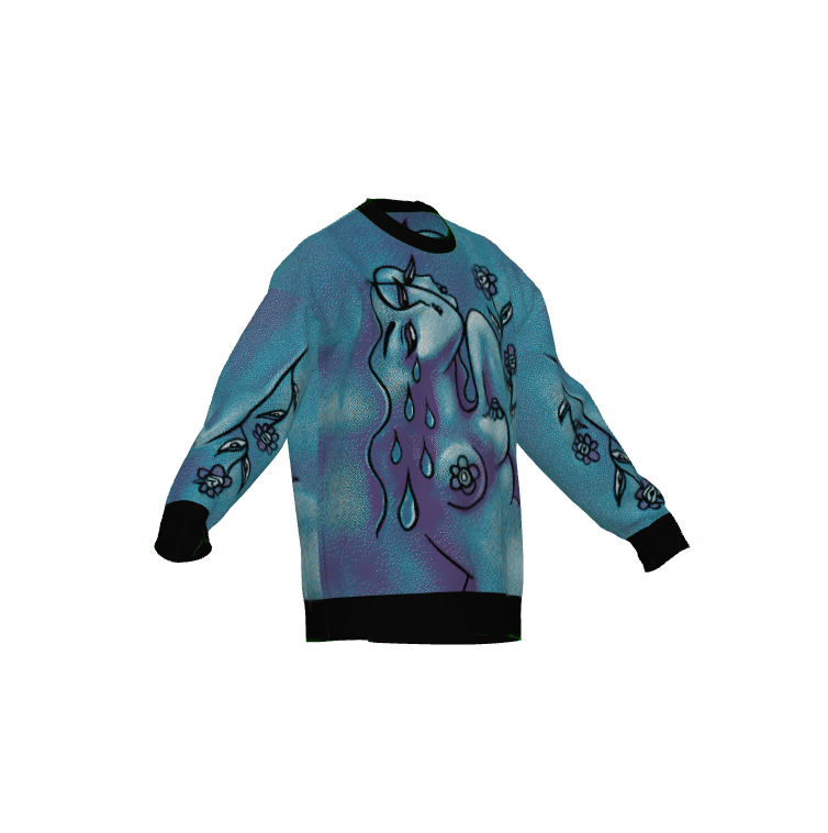 "Soft like Flowers" woven sweater by ArtistNatalie, alternate view