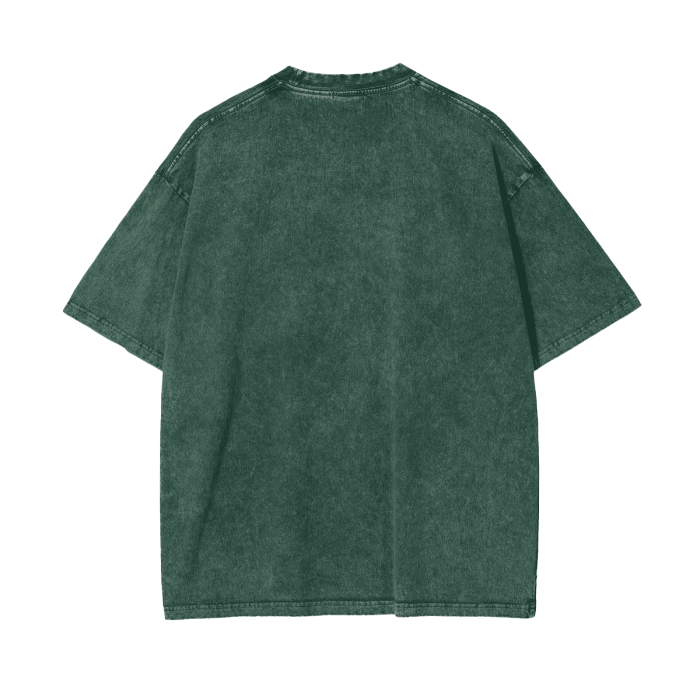 "Trust" acid-washed heavyweight cotton tee by ArtistNatalie, close-up view