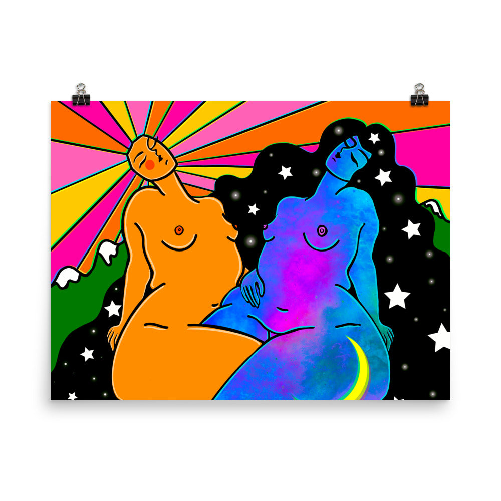 "Embody Love" art print by ArtistNatalie, framed in a room setting