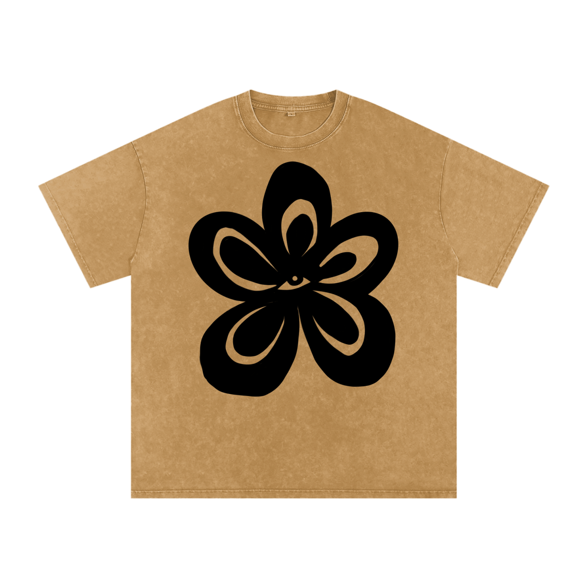 "Center" acid-washed heavyweight cotton tee by ArtistNatalie, front view
