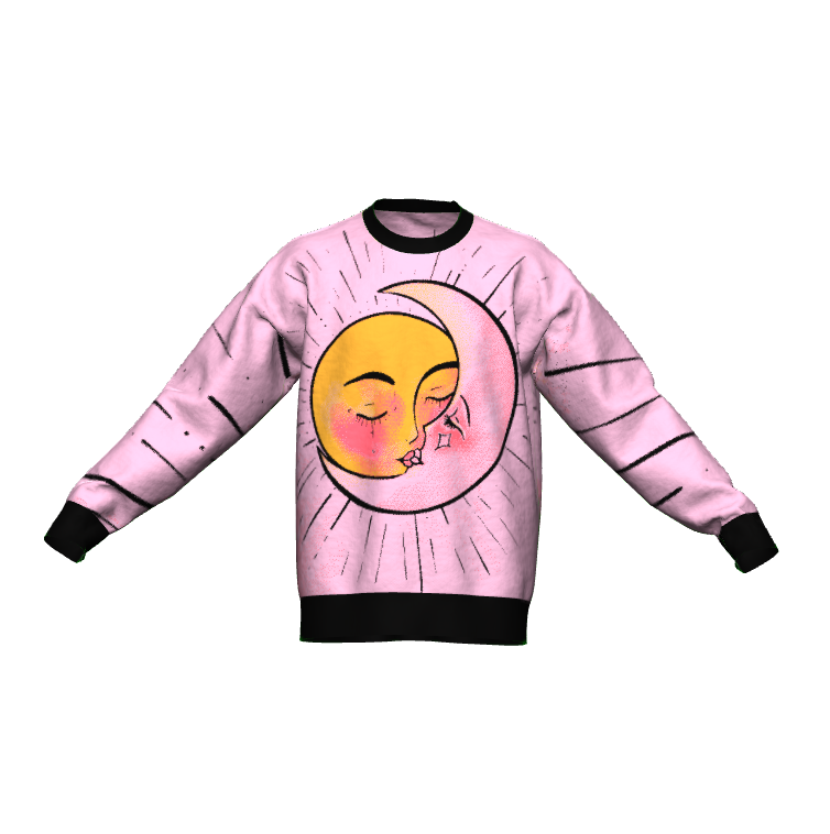 "Greatest Romance" woven sweater by ArtistNatalie, front view