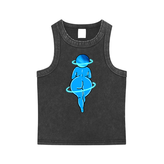 Out Of This World heavyweight washed tank top by ArtistNatalie, front view