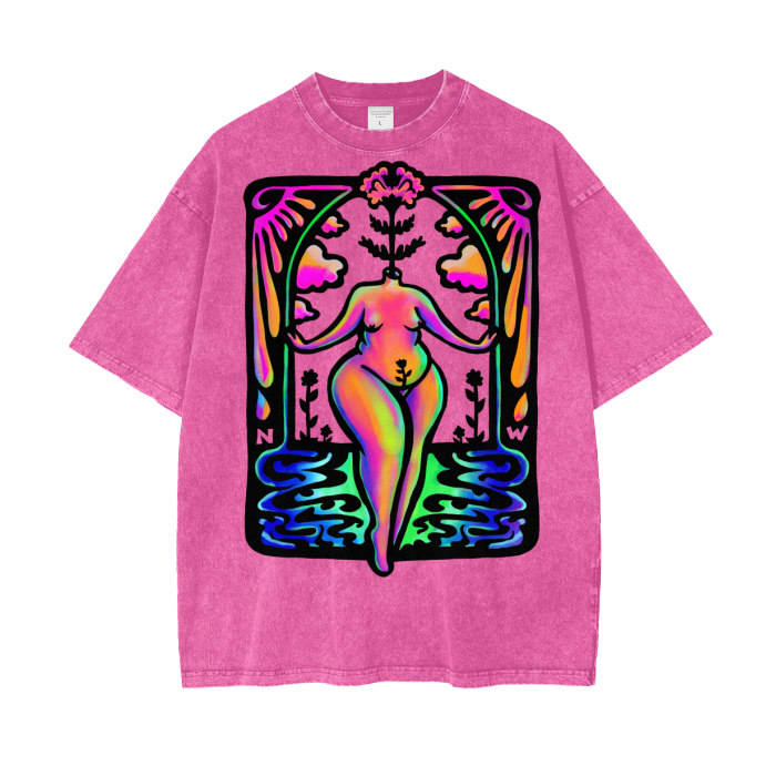 "Connected" acid-washed heavyweight cotton tee by ArtistNatalie, photo 7
