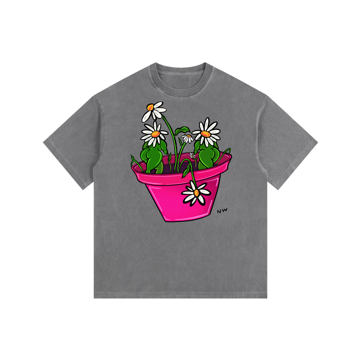 "Daisies" retro washed cotton tee by ArtistNatalie