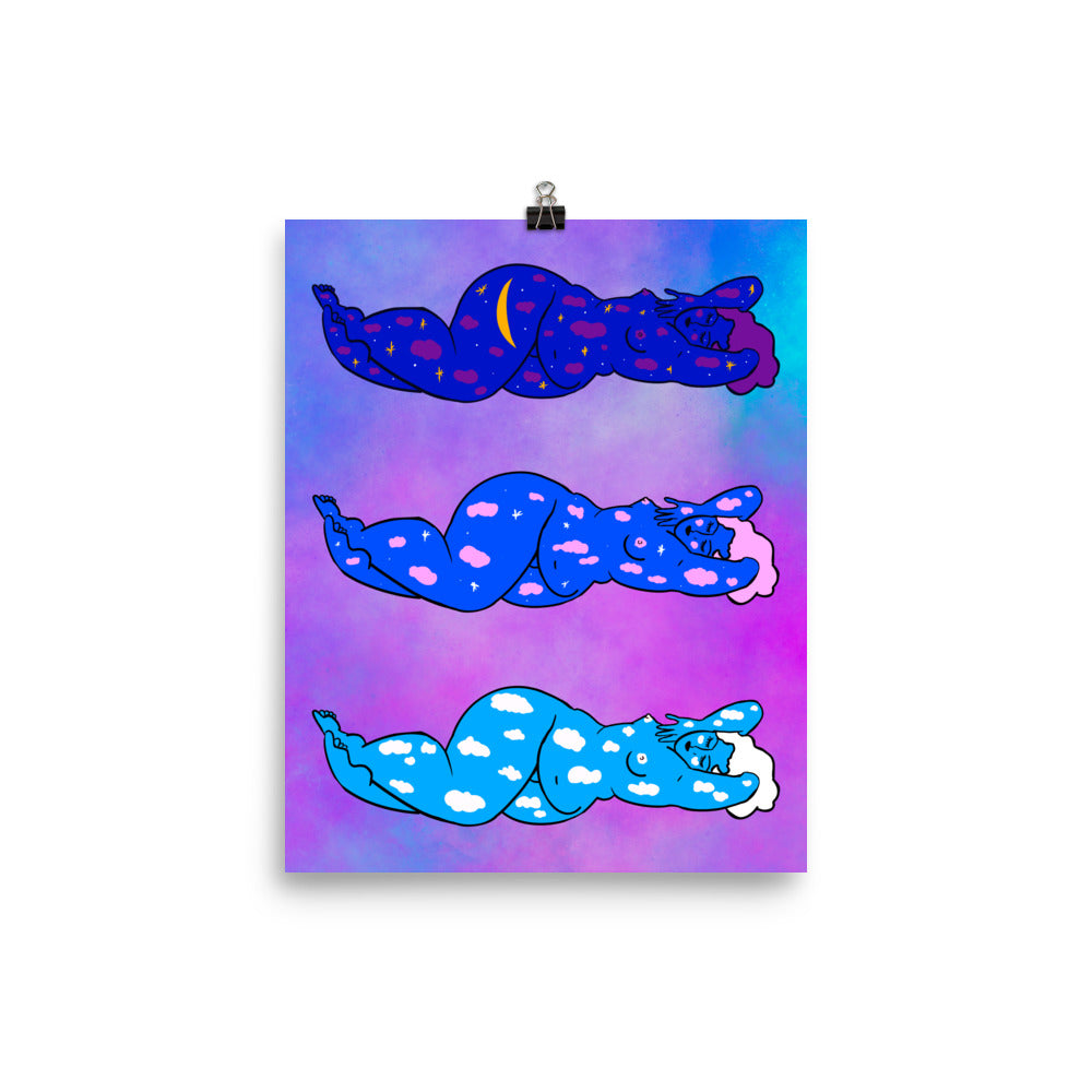 "Astral Body" art print by ArtistNatalie, framed in a room setting