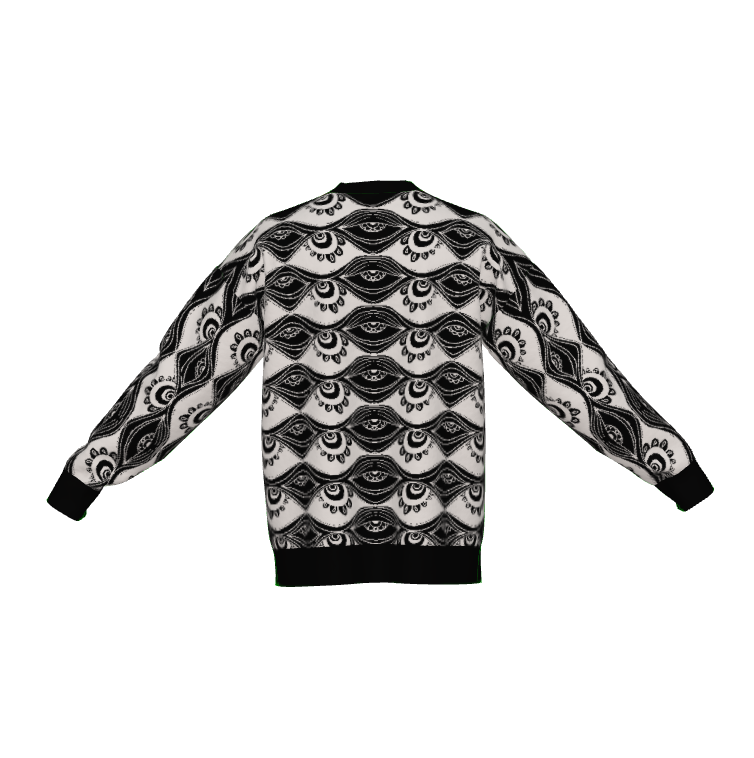 "Eyes on Me" woven sweater by ArtistNatalie, alternate view