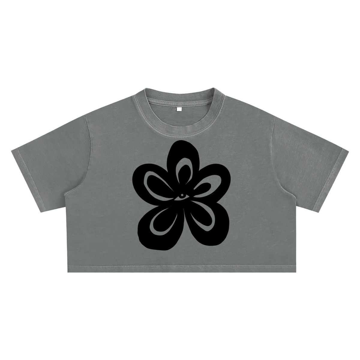 "Eye Grow" cloudwash ultra crop tee by ArtistNatalie, front view