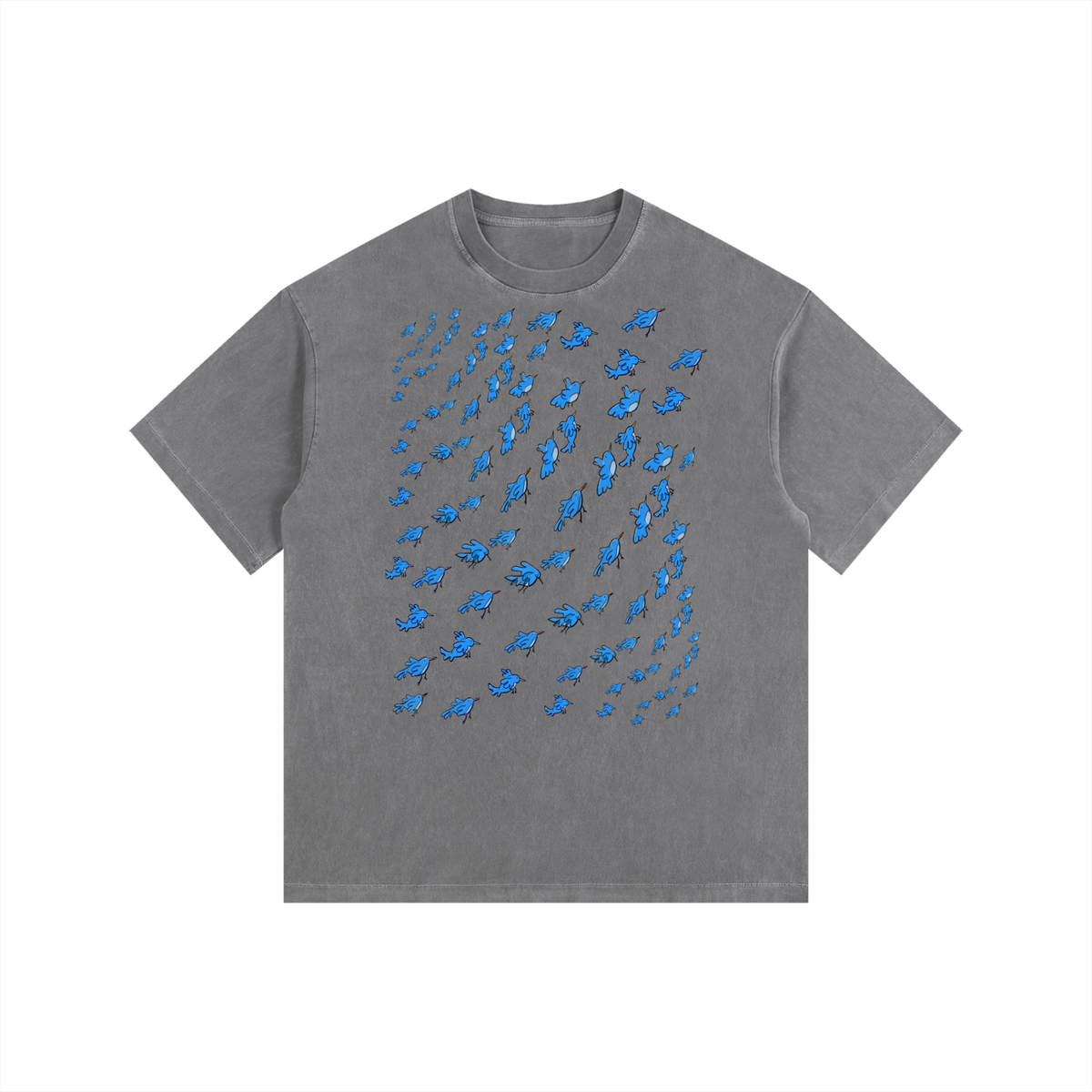 "Little Birds" retro washed cotton tee by ArtistNatalie, photo 3