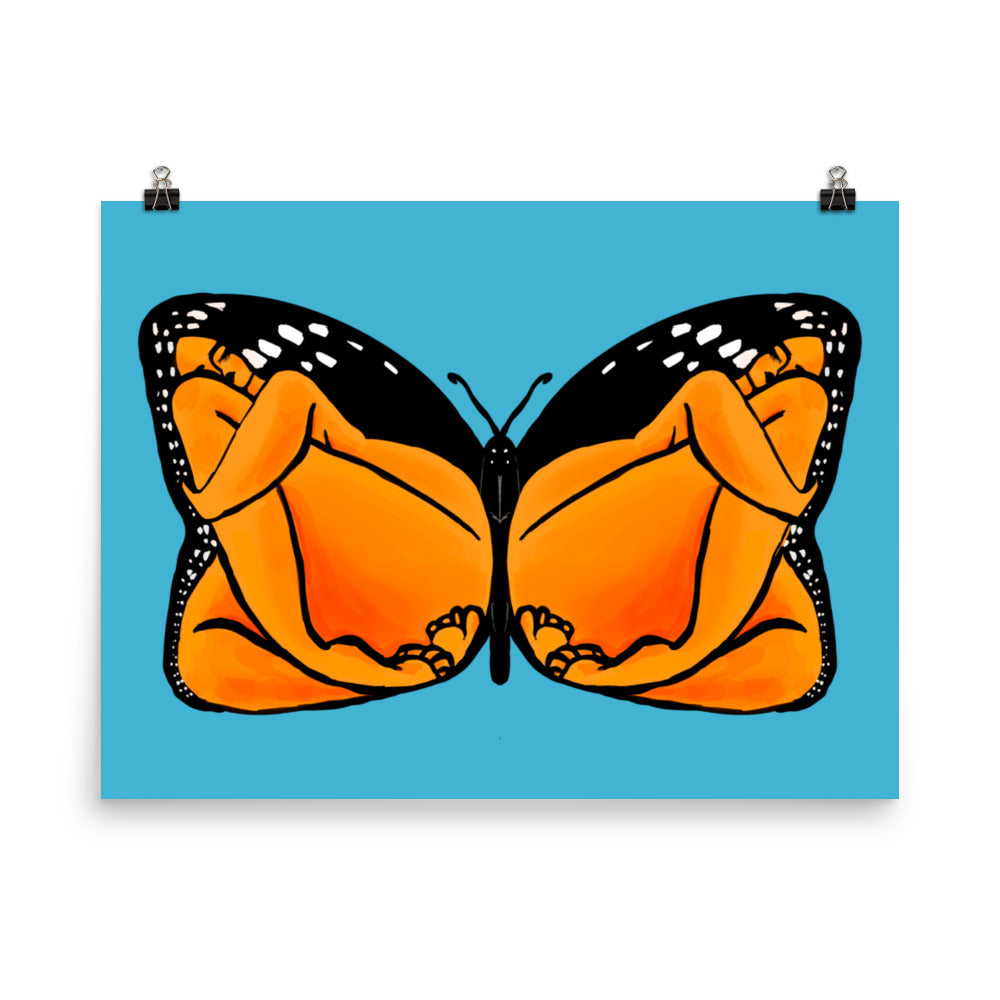 "Monarch" art print by ArtistNatalie, framed in a room setting