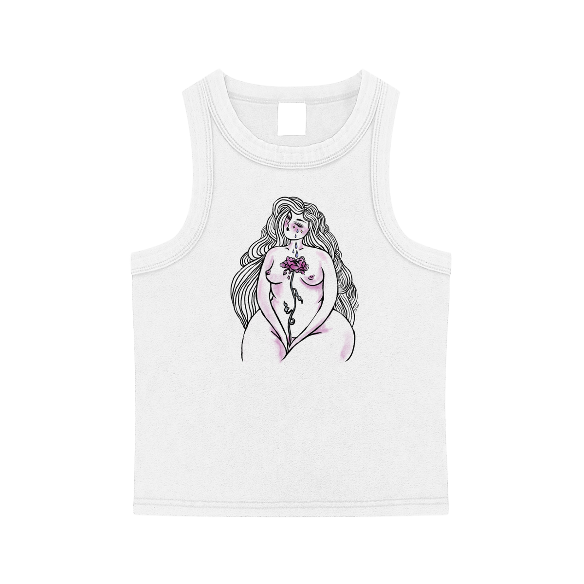 Rosewater heavyweight washed tank top by ArtistNatalie, front view