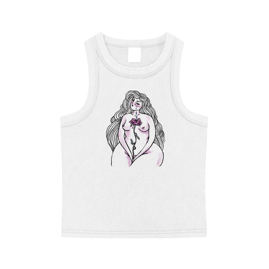 Rosewater heavyweight washed tank top by ArtistNatalie, front view