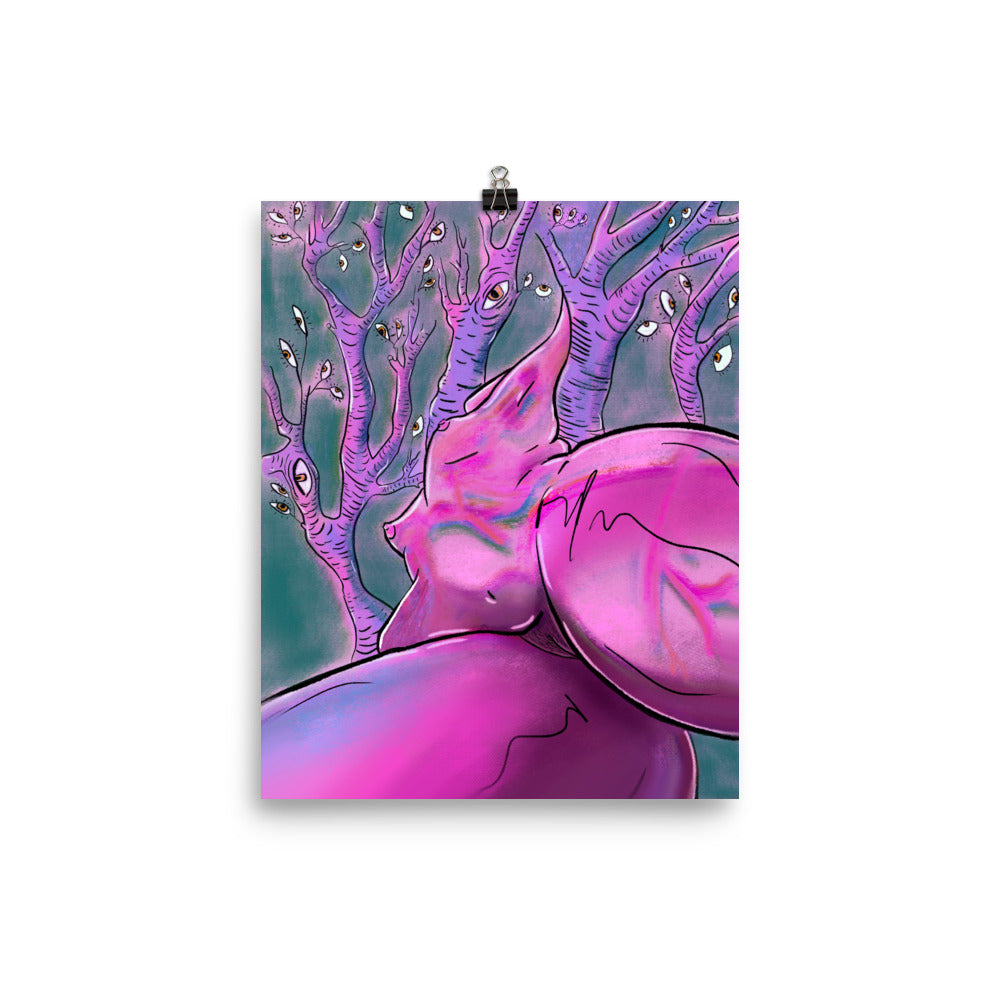 "Can You Ego Death Me Again" art print by ArtistNatalie, framed in a room setting