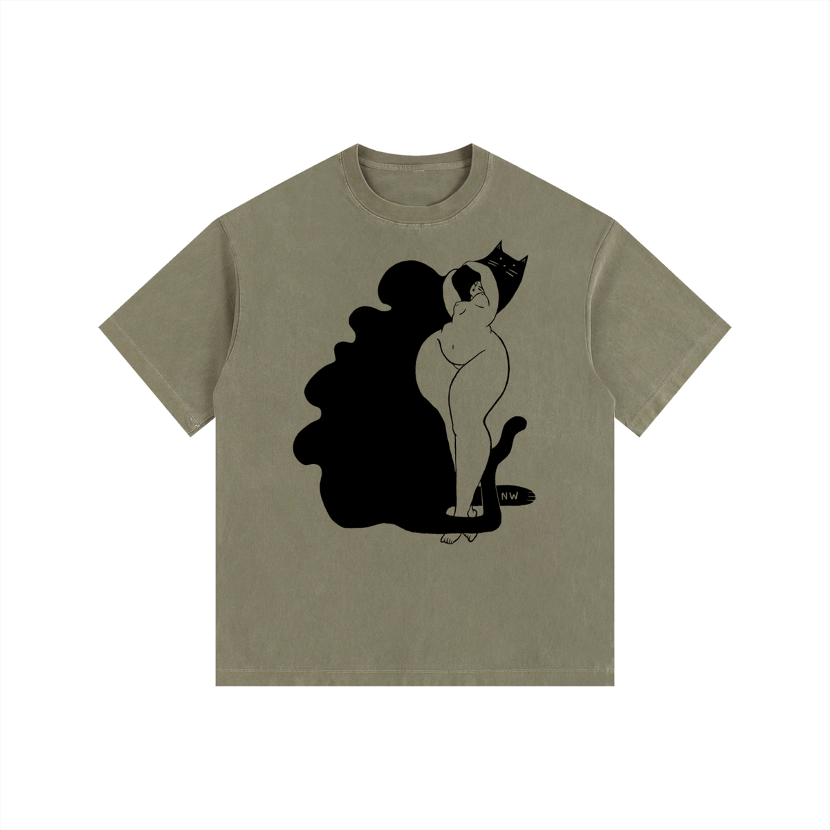 "Not Without My Shadow" retro washed cotton tee by ArtistNatalie, photo 5