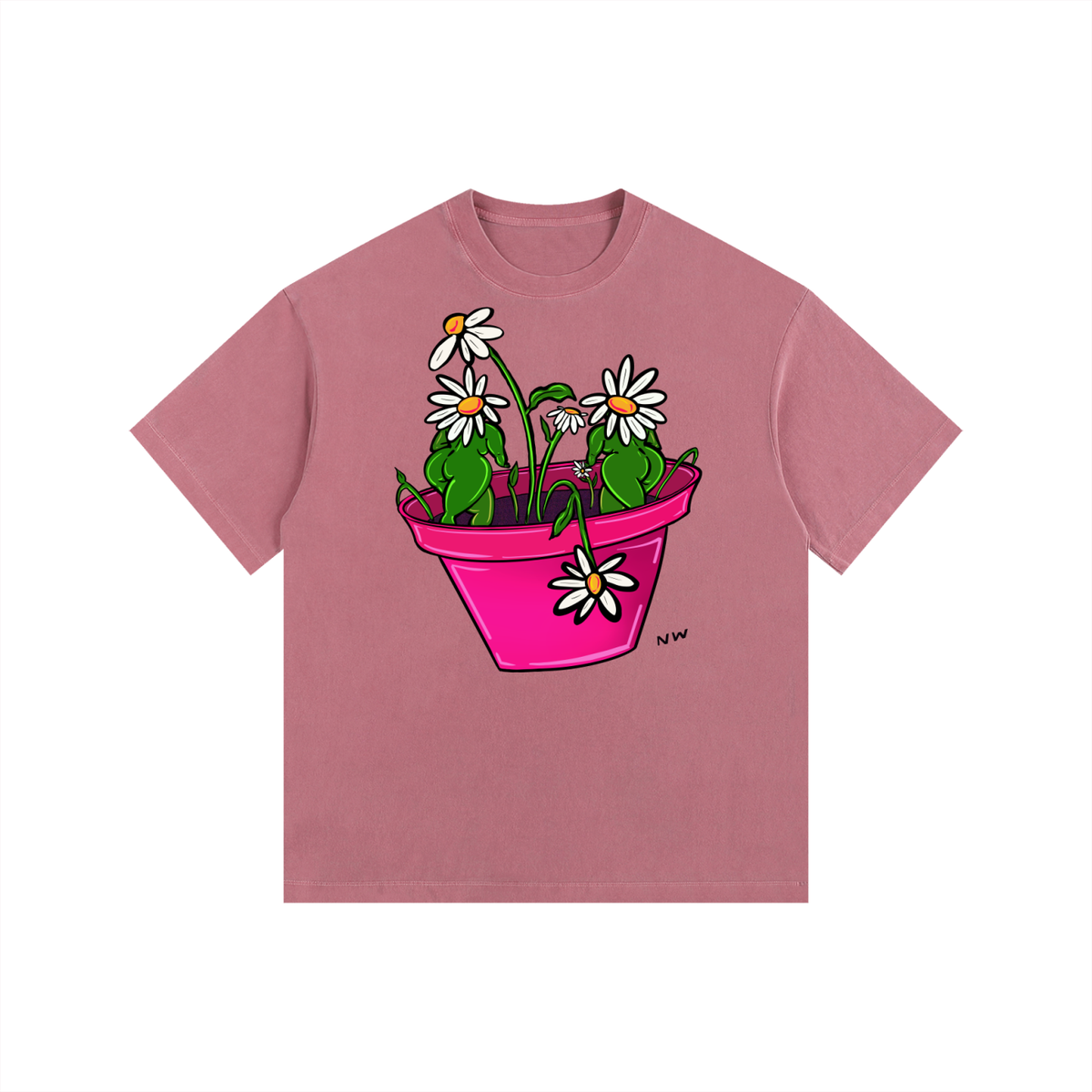 "Daisies" retro washed cotton tee by ArtistNatalie, photo 3