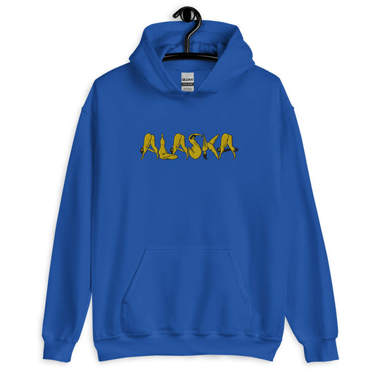 "Alaska" embroidered heavy blend hoodie by ArtistNatalie, blue