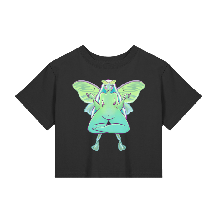 "Luna Moth" fitted baby tee by ArtistNatalie, front view