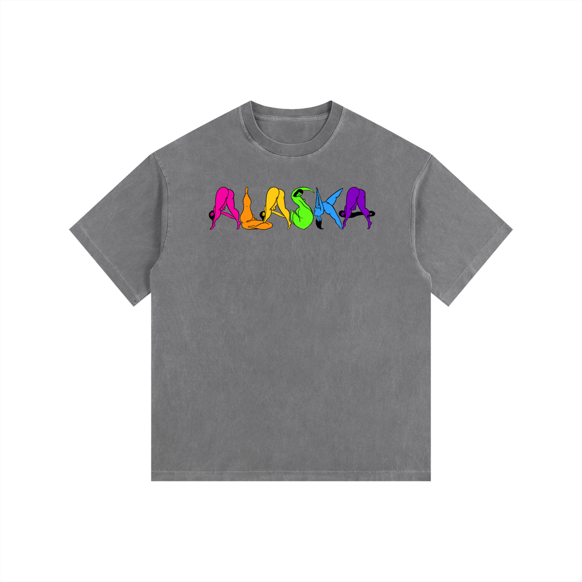 "Rainbow Alaska" retro washed cotton tee by ArtistNatalie, photo 3