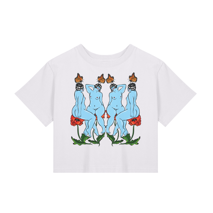 "Rhyme" fitted baby tee by ArtistNatalie, front view