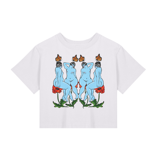 "Rhyme" fitted baby tee by ArtistNatalie, front view