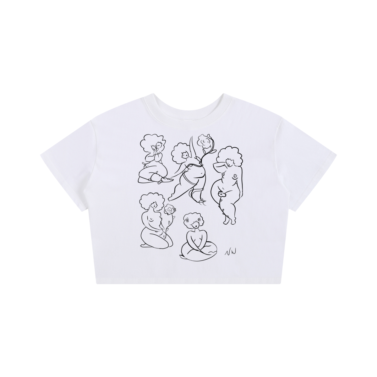 "Pose" fitted baby tee by ArtistNatalie, front view