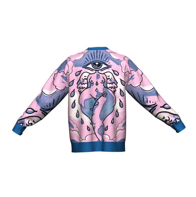 "Icon" woven sweater by ArtistNatalie, styled view