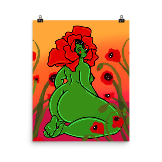 "Poppy" art print by ArtistNatalie, print detail