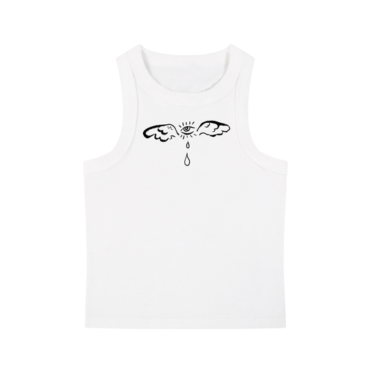 Eye Fly heavyweight washed tank top by ArtistNatalie, front view