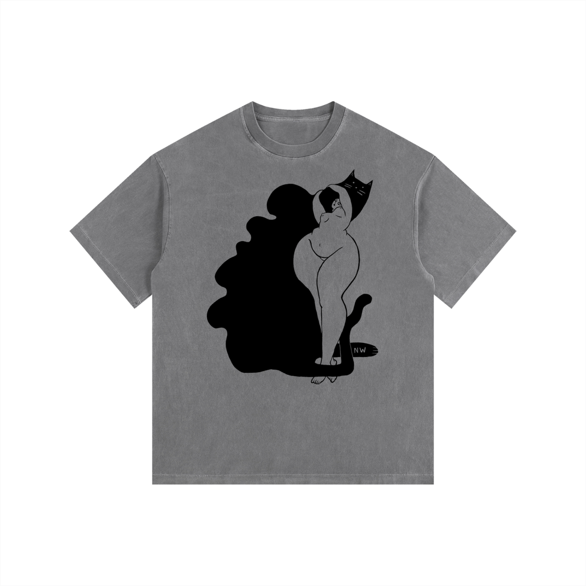"Not Without My Shadow" retro washed cotton tee by ArtistNatalie, photo 7