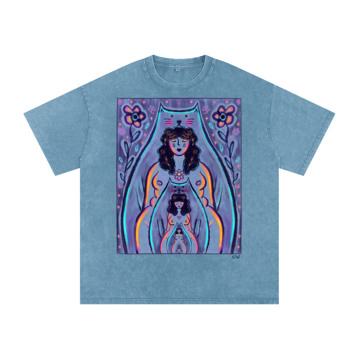 "Endless Being" acid-washed heavyweight cotton tee by ArtistNatalie, photo 7
