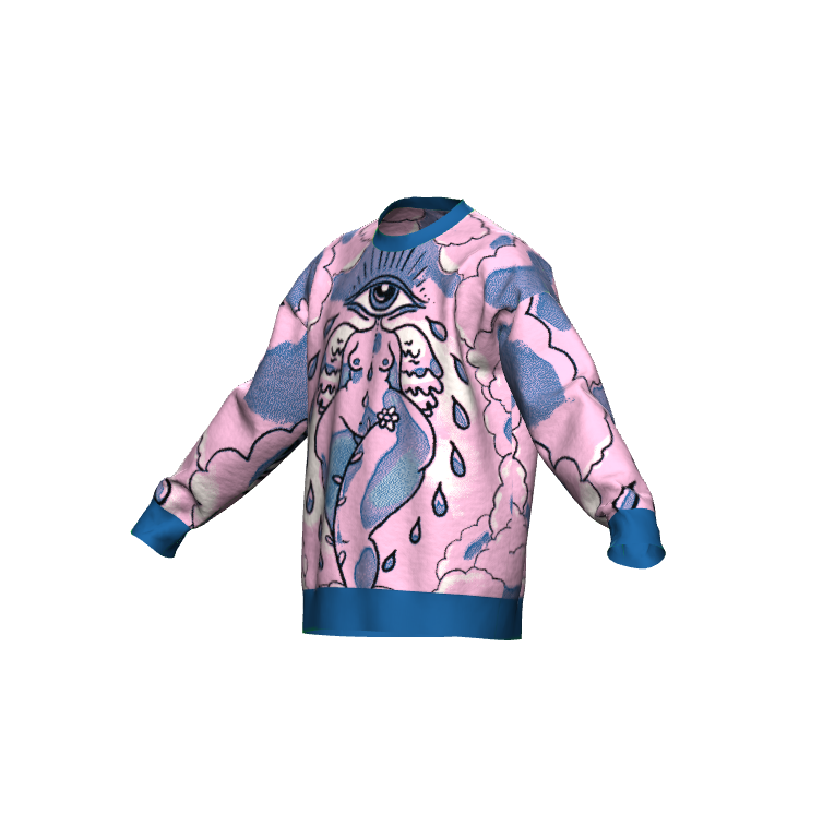 "Icon" woven sweater by ArtistNatalie, back view