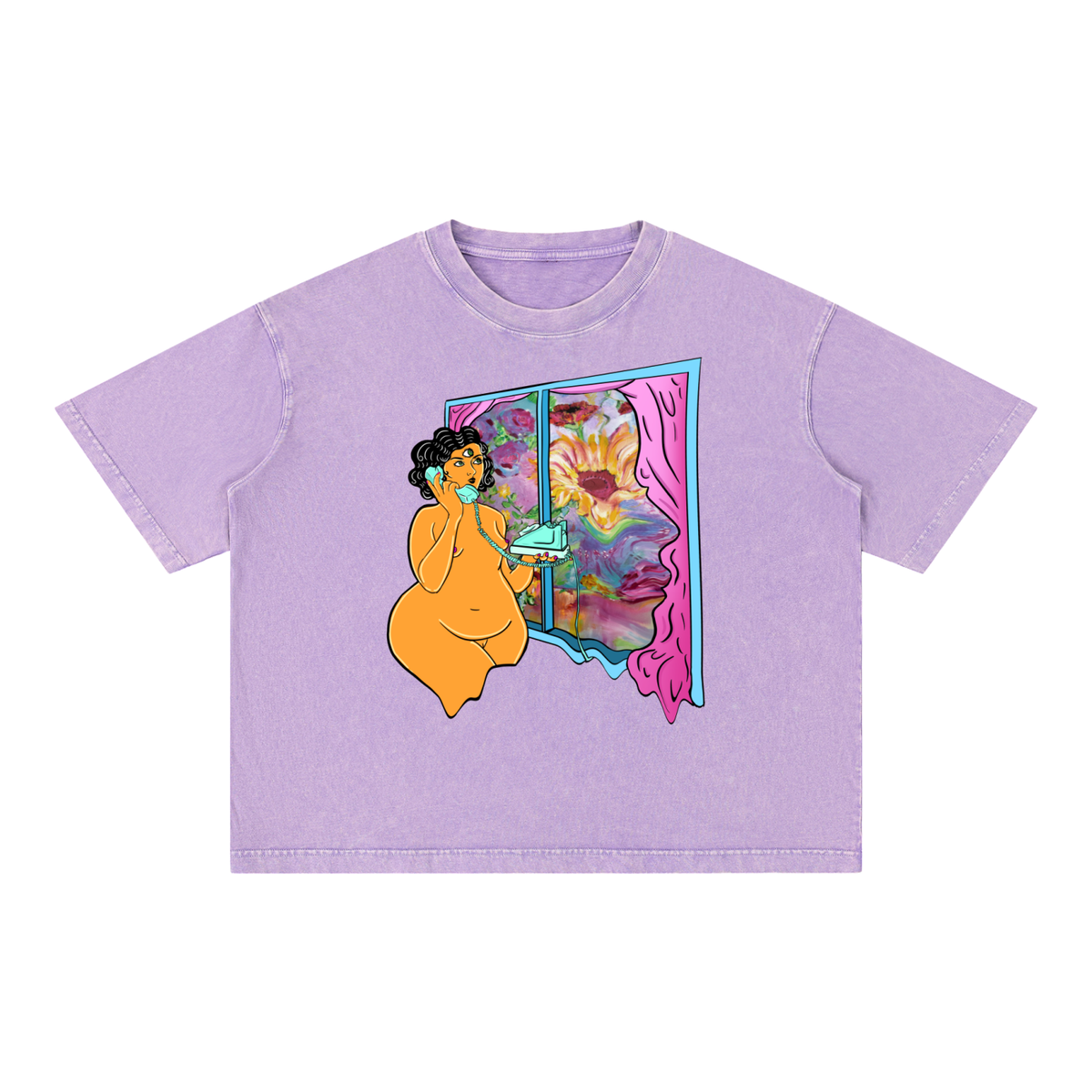 "Can't Talk Right Now" boxy cotton tee by ArtistNatalie