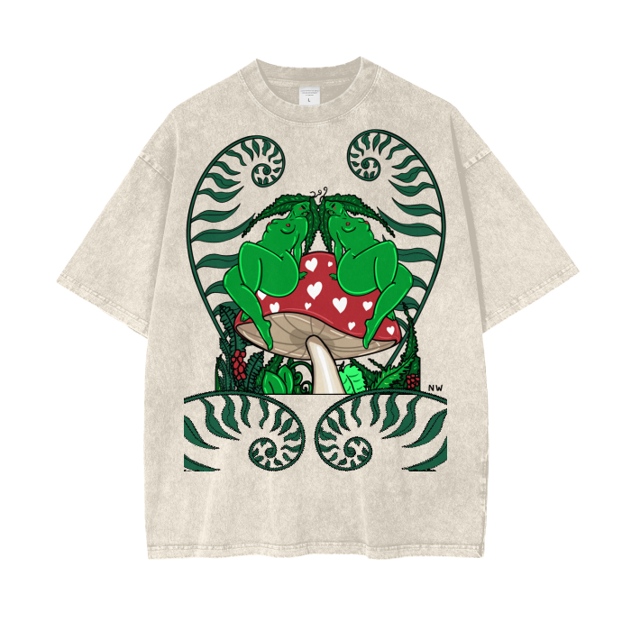 "Forest Loveseat" acid-washed heavyweight cotton tee by ArtistNatalie, front view