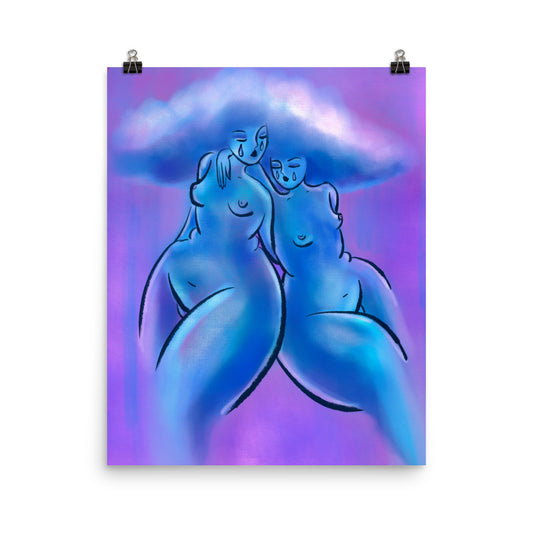 "Cloud Girls Club" art print by ArtistNatalie, print detail