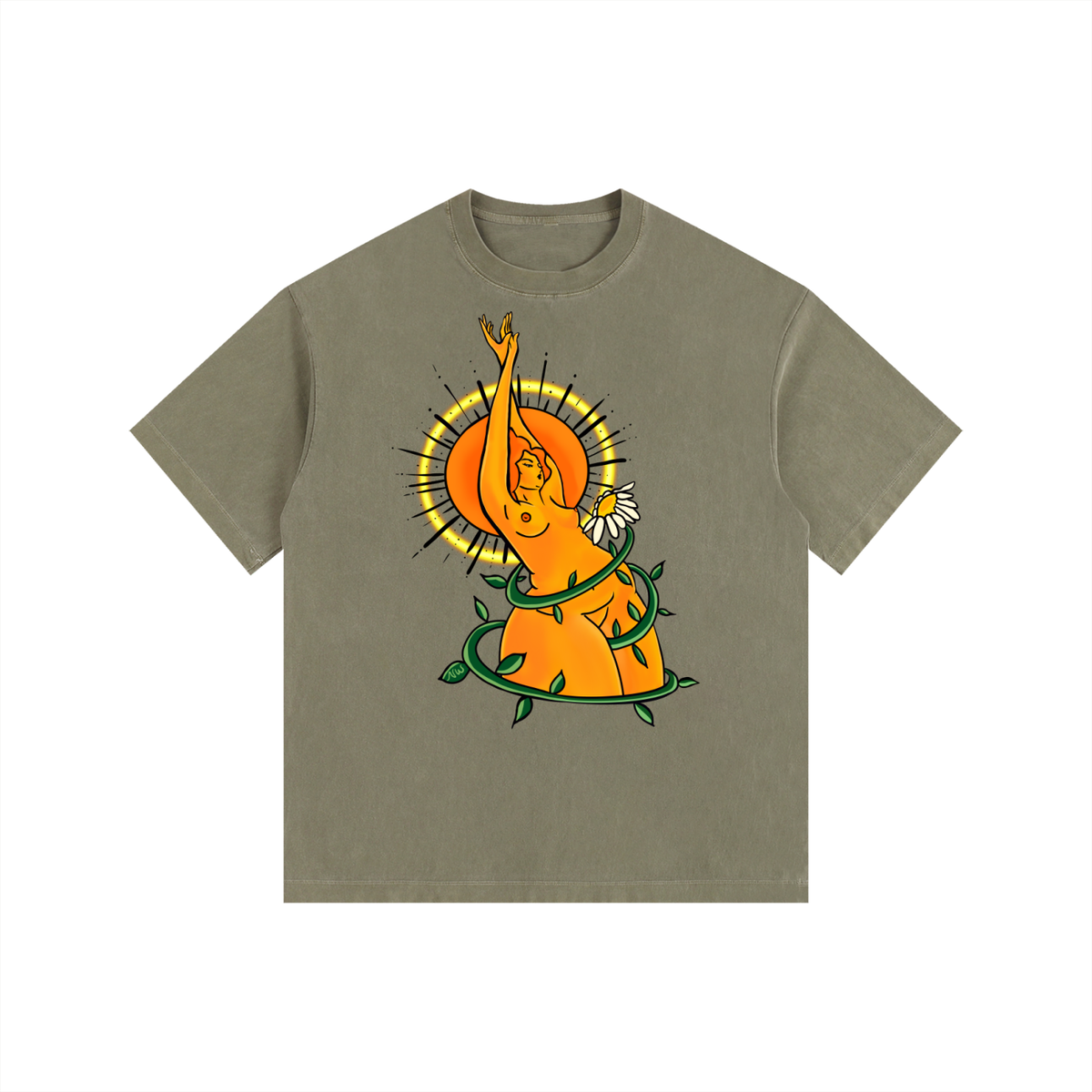 "Solar Power" retro washed cotton tee by ArtistNatalie, photo 3