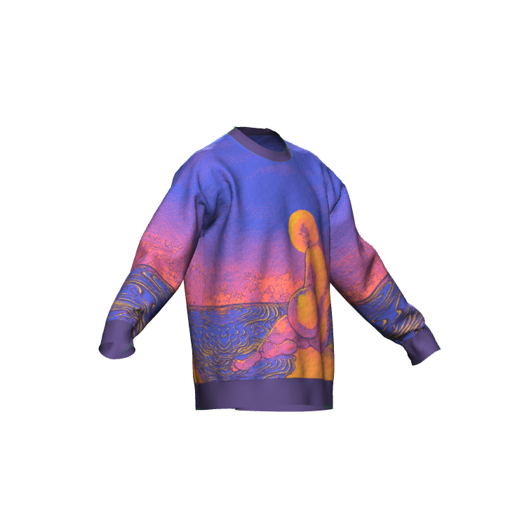 "Sunset On The Old Me" woven sweater by ArtistNatalie, alternate view