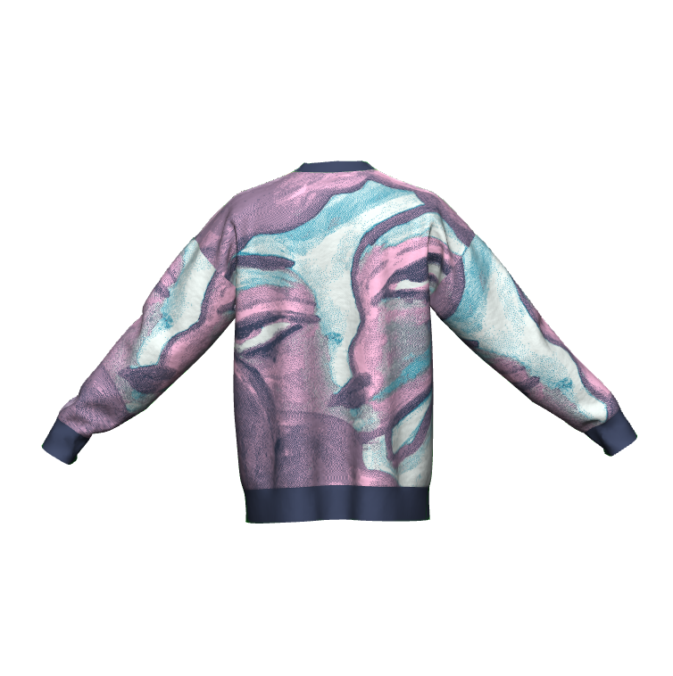 "Zoom Out" woven sweater by ArtistNatalie, styled view