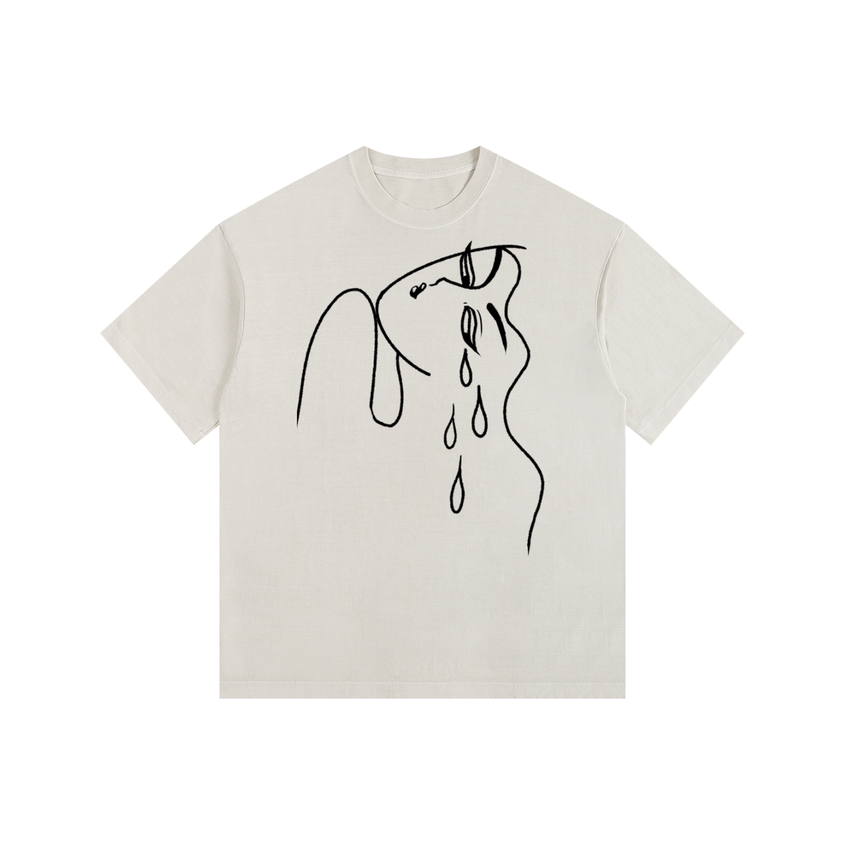 "Drip" retro washed cotton tee by ArtistNatalie