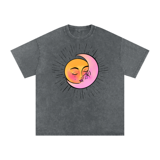 "The Greatest Romance" acid-washed cotton tee by ArtistNatalie, front view