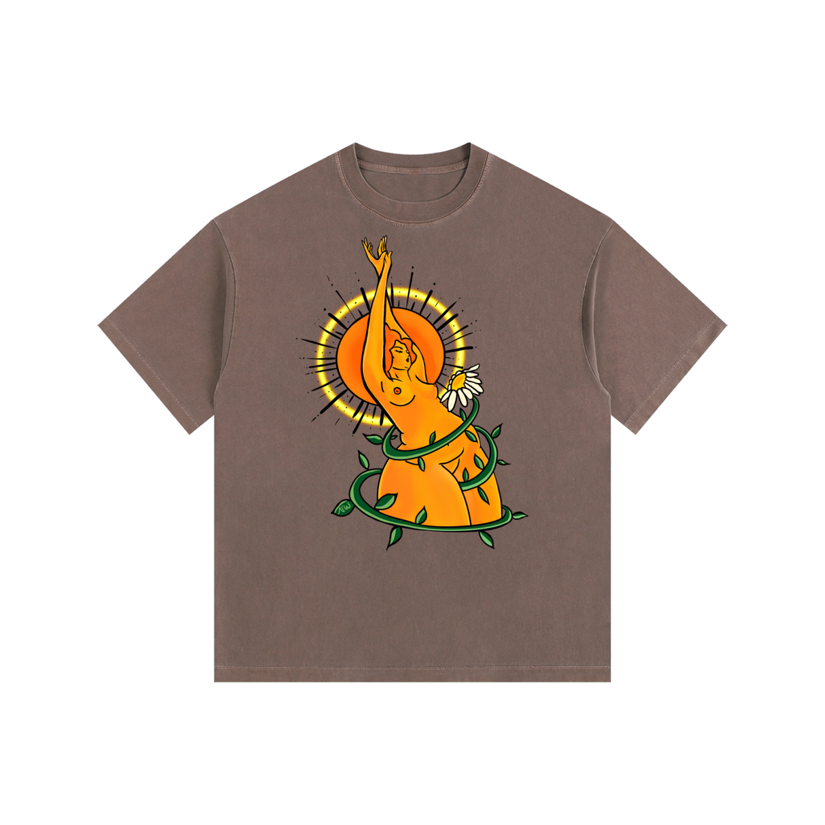"Solar Power" retro washed cotton tee by ArtistNatalie, photo 5
